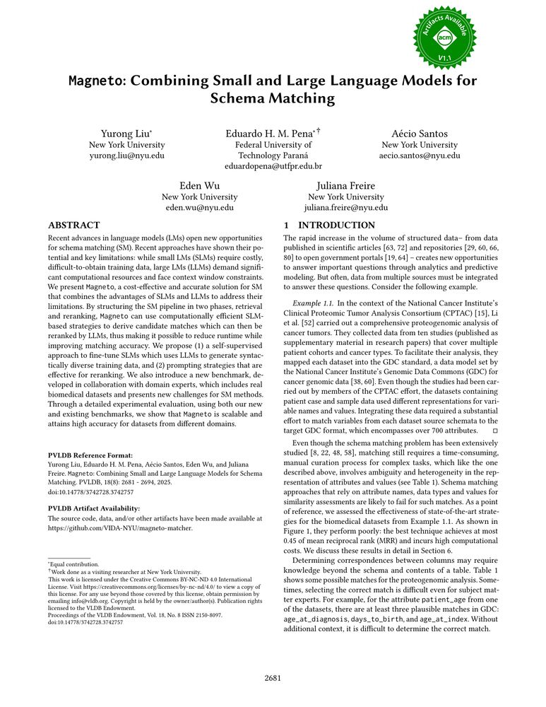 Thumbnail: Magneto: Combining Small and Large Language Models for Schema Matching