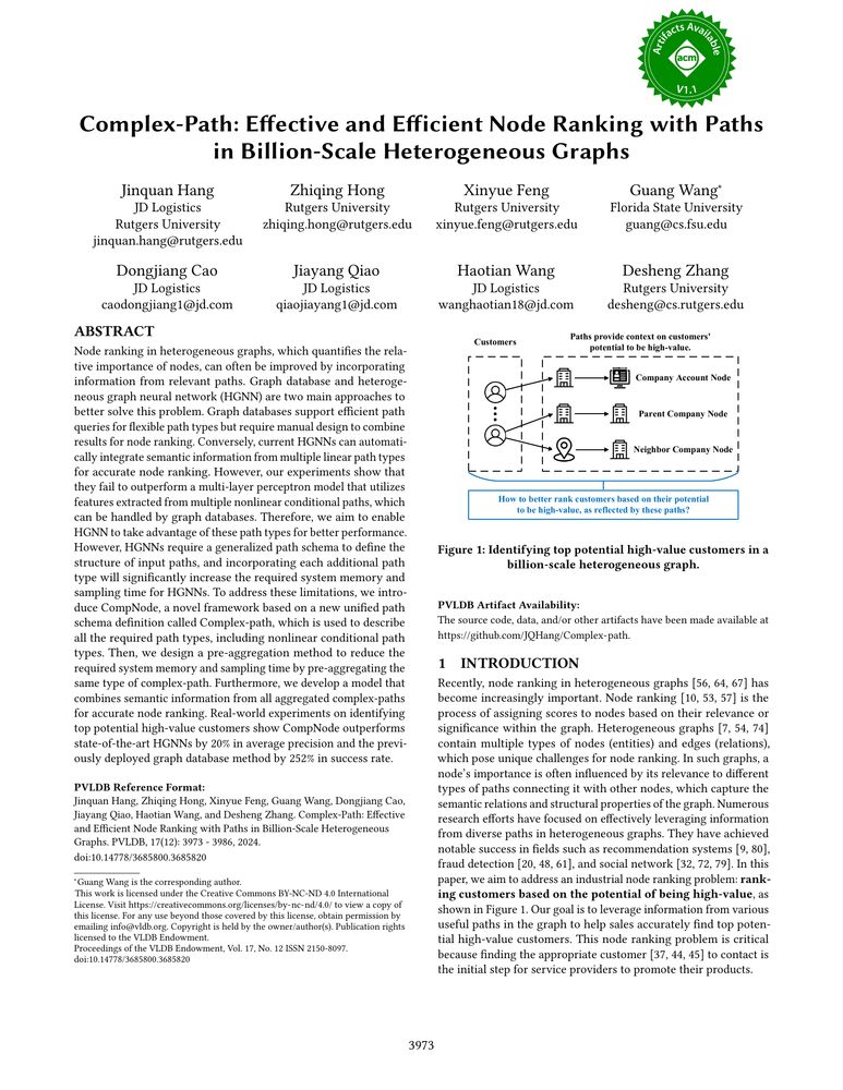 Thumbnail: Complex-Path: Effective and Efficient Node Ranking with Paths in Billion-Scale Heterogeneous Graphs