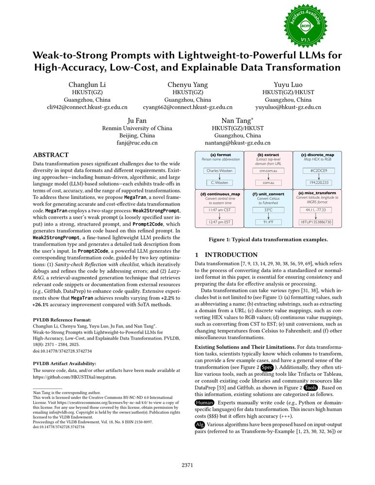 Thumbnail: Weak-to-Strong Prompts with Lightweight-to-Powerful LLMs for High-Accuracy, Low-Cost, and Explainable Data Transformation
