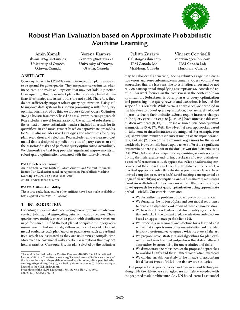 Thumbnail: Robust Plan Evaluation based on Approximate Probabilistic Machine Learning