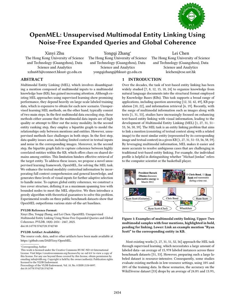 Thumbnail: OpenMEL: Unsupervised Multimodal Entity Linking Using Noise-Free Expanded Queries and Global Coherence