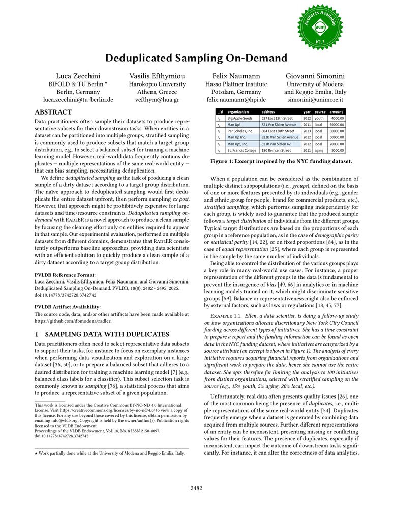 Thumbnail: Deduplicated Sampling On-Demand