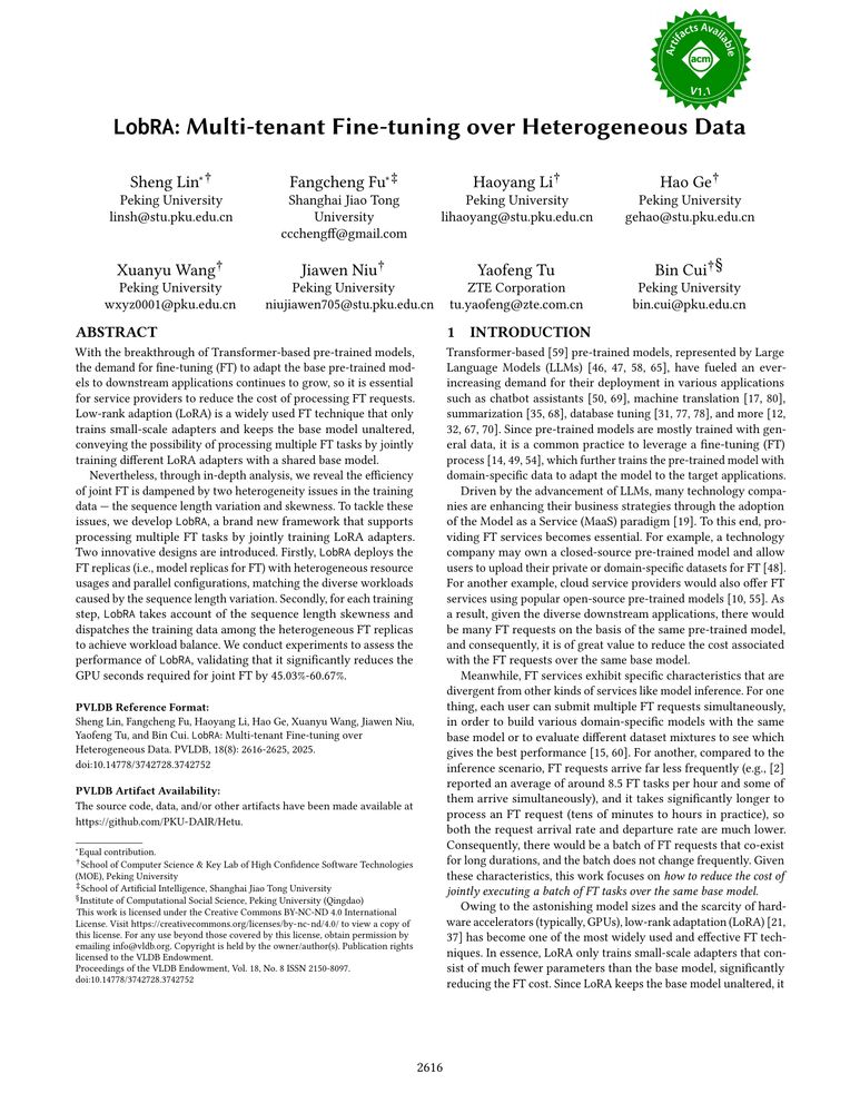 Thumbnail: LobRA: Multi-tenant Fine-tuning over Heterogeneous Data