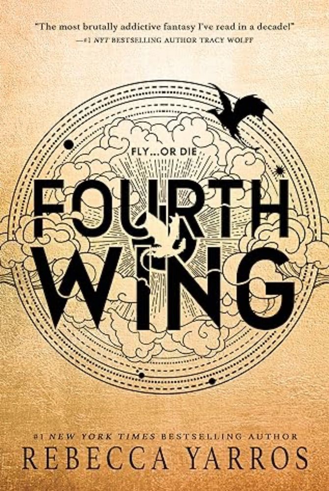 The cover of the book Fourth Wing by Rebecca Yarros