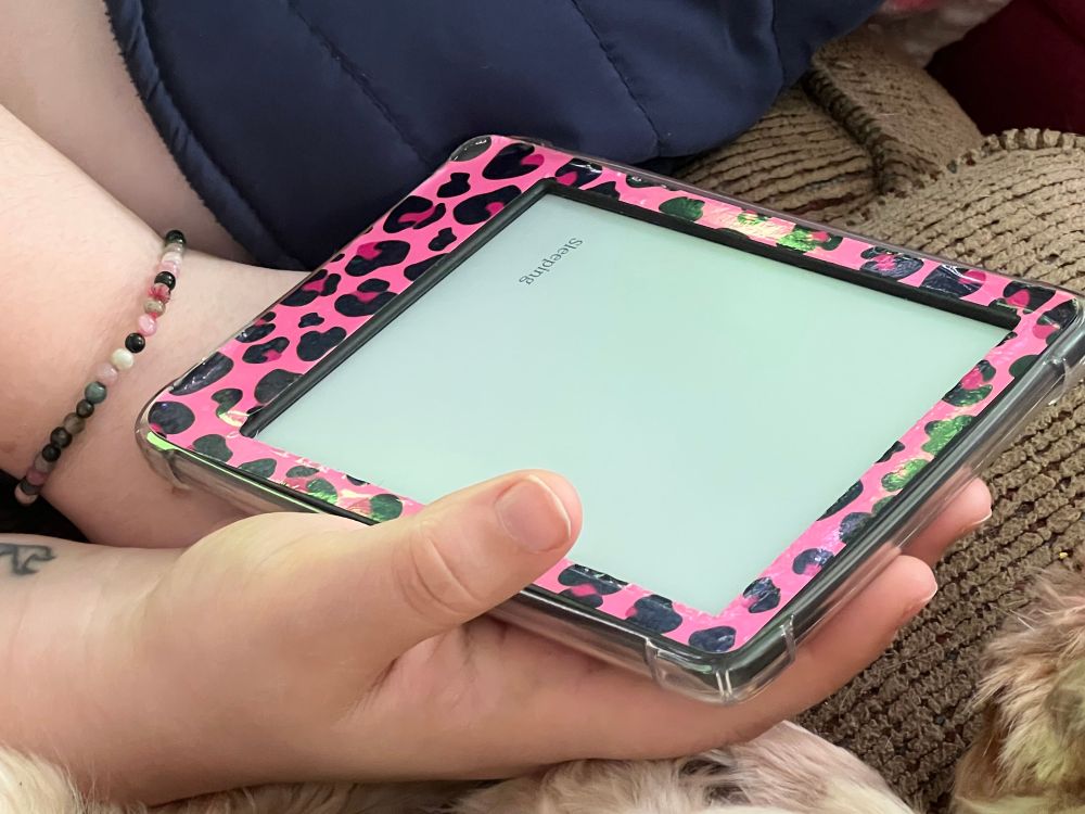 Close up of the digital reader in the first photo.  The screen has gone into sleep mode and reads “Sleeping”