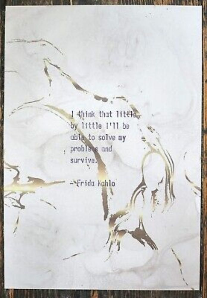 Quote Frida Kahlo Inspiration Motivation Handmade Vintage Typed Gift