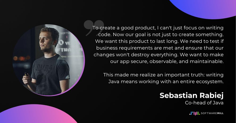 Quote of Sebastian Rabiej on writing code and creating meaningful products.