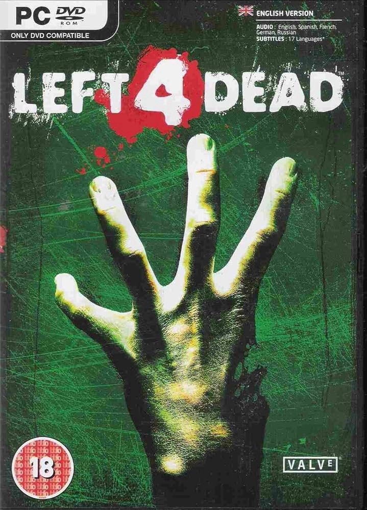 Left4dead promo art. White hand with thumb finger ripped off by zombie, splayed up in a claw-like pose.