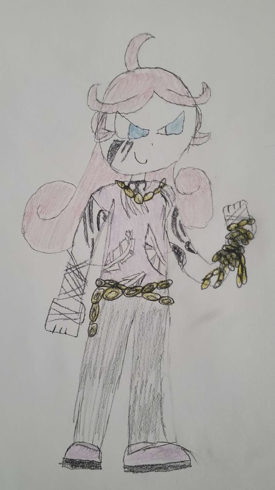 Raffina, from Puyo Puyo, dressed as a member of the Middle, from Limbus Company