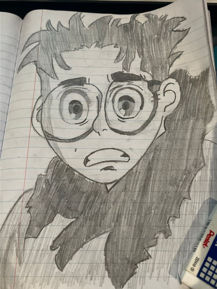his eyes n huge glasses were a pain to try n re-create