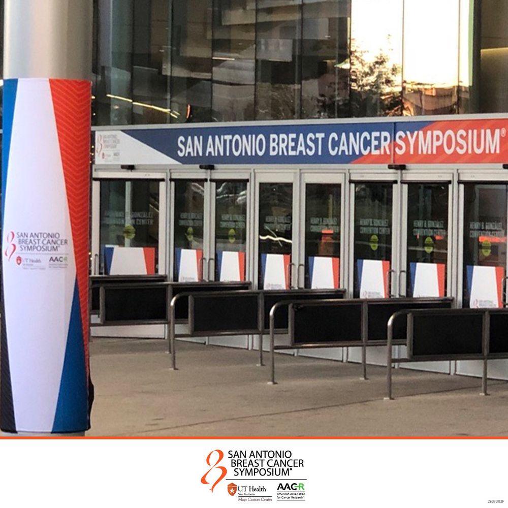 The 2024 San Antonio Breast Cancer Symposium begins this afternoon. The photo shows the entrance to the Henry B. Gonzalez Convention Center in San Antonio, Texas. #SABCS24