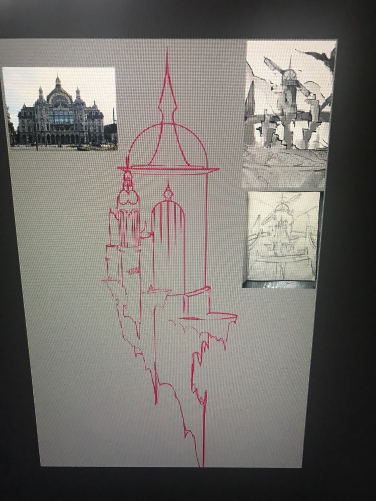 big floating fantasy tower