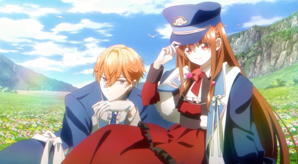 A man in the left with his hand on his chin and a woman on the right with her left hand on a hat 