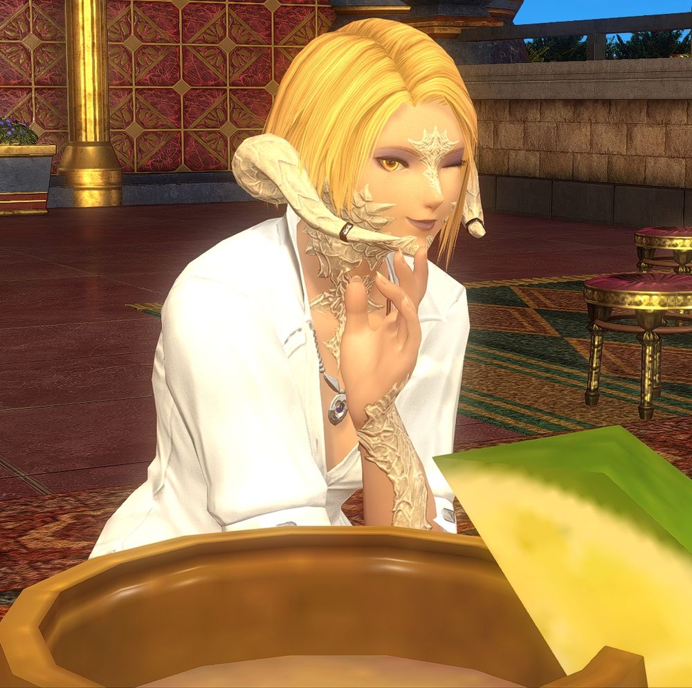 Rani sits in front of a meal at Mehryde's Meyhane, winking at the person who she seems to be sharing a meal with.