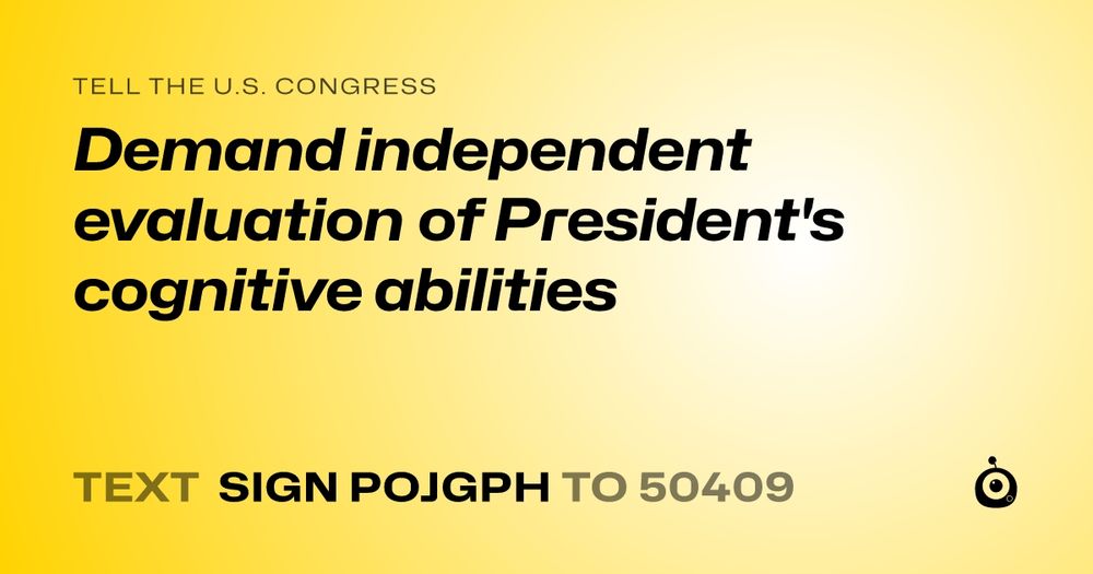 Text SIGN POJGPH to 50409 to send this to your officials.