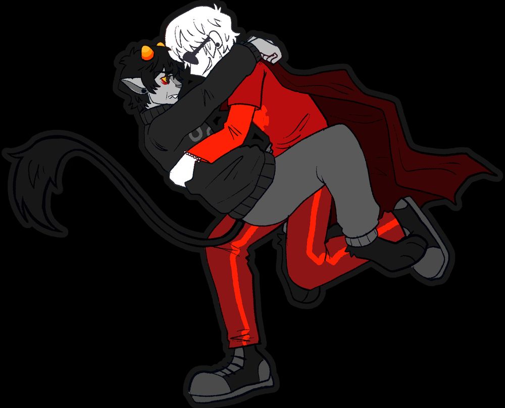 dave and karkat holding eachother while flying or falling idfk 