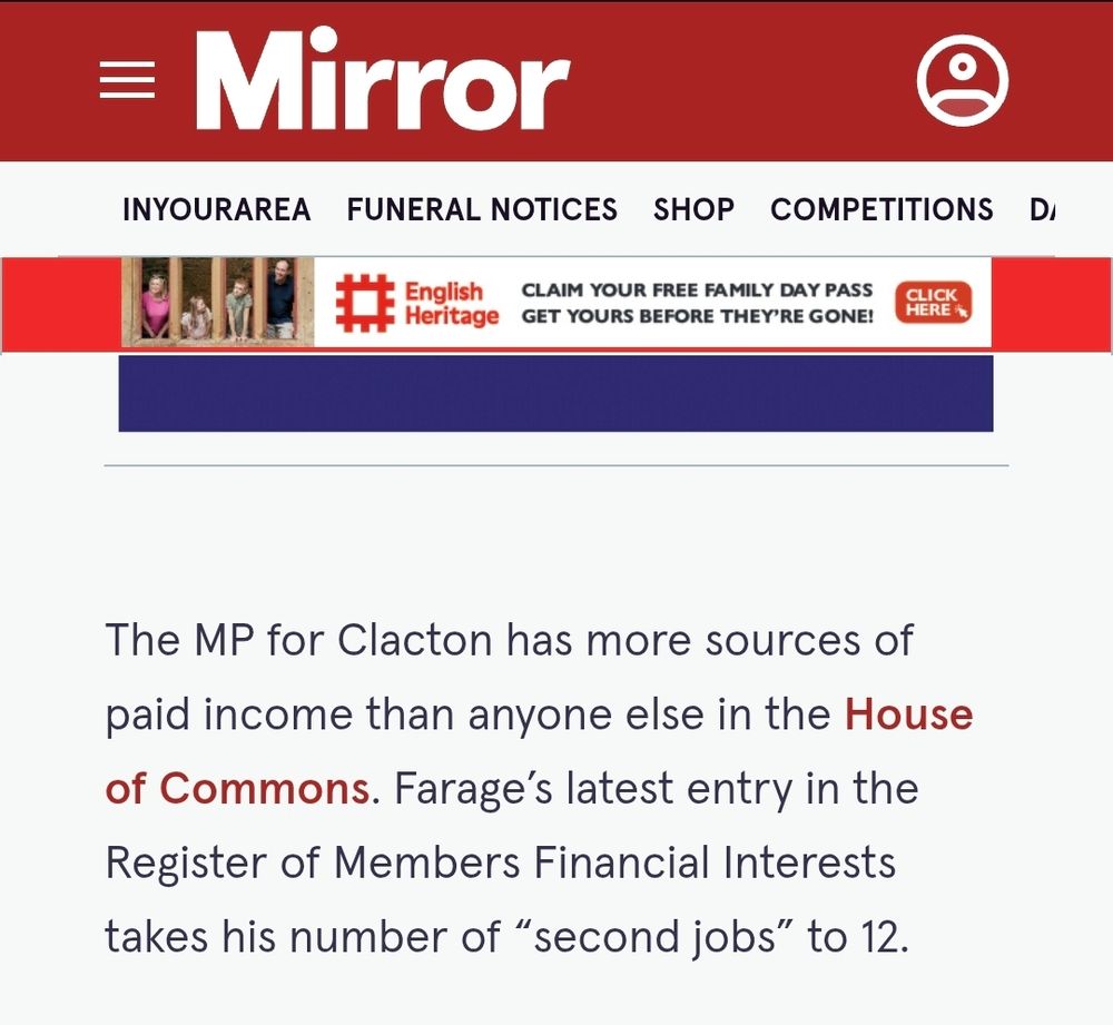 The MP for Clacton has more sources of paid income than anyone else in the House of Commons. Farage's latest entry in the Register of Members Financial Interests takes his number of "second jobs" to 12.