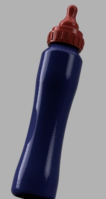 Render of a baby bottle playmat holder