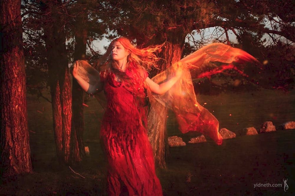 Mari Goddess as fire, photography by Priscilla Hernandez 