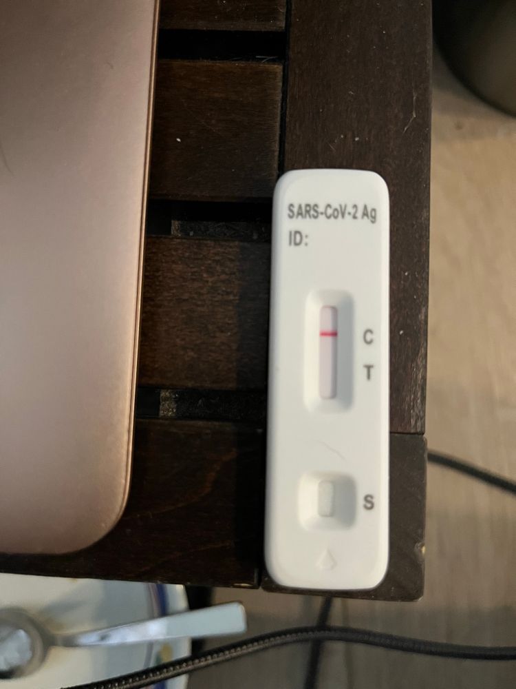 COVID test showing a negative result 