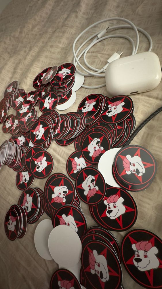 Big pile of stickers scattered