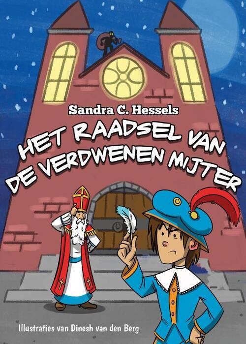 Cover of my book in Dutch language, called "Het raadsel van de verdwenen mijter". It's a Sinterklaas mysterie in which Pietje investigates a few important items that've gone missing from Sinterklaas' museum.