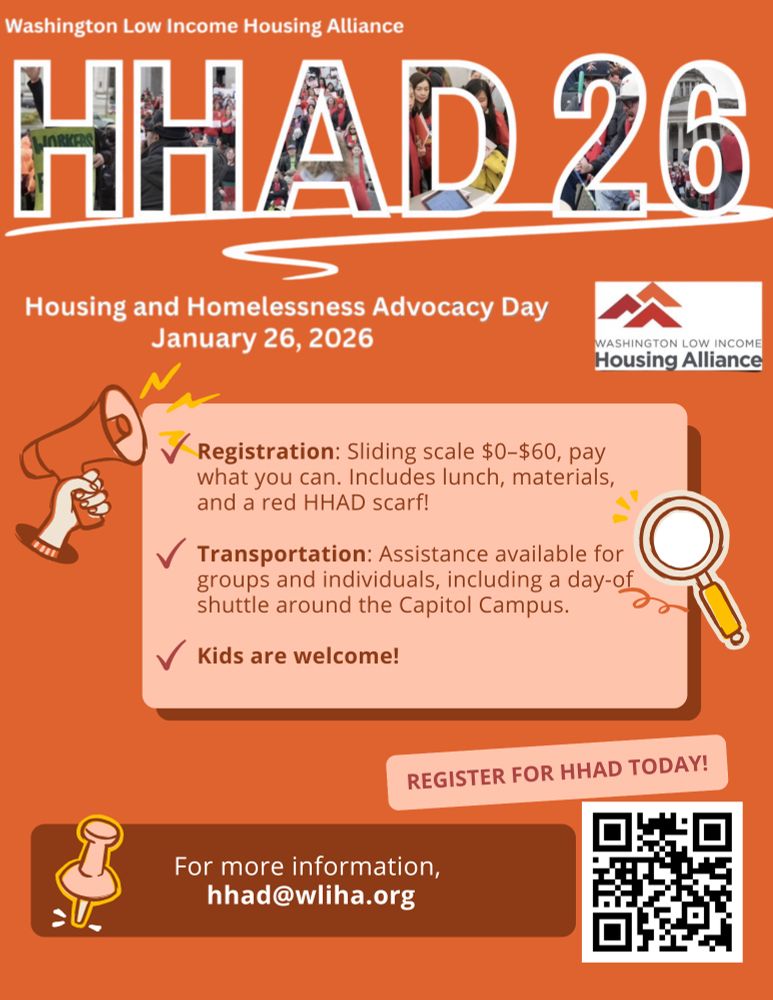 A graphic describing HHAD 2026, including how to register, get transportation assistance, and that kids are welcome!