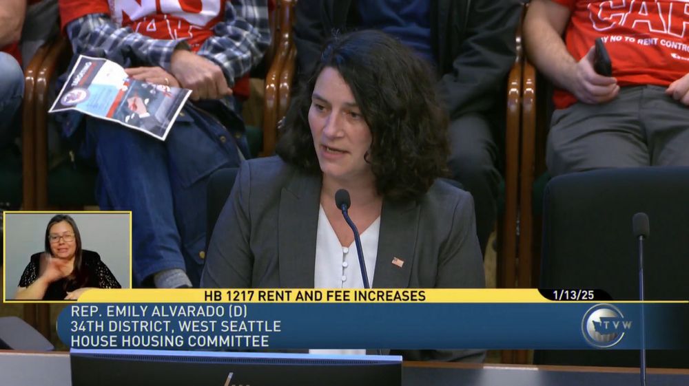 Rep. Emily Alvarado introducing HB 1217 which would provide rent stabilization for renters across Washington.
