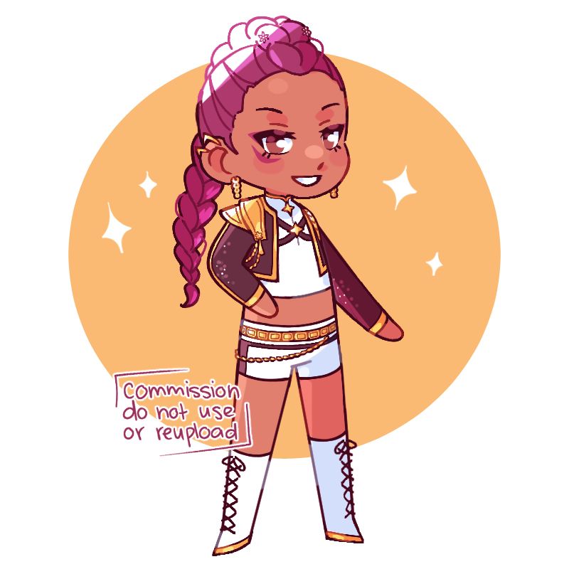 Petra from Fire Emblem Three Houses dressed up in Rumi from Kpop Demon Hunters’ Golden outfit.