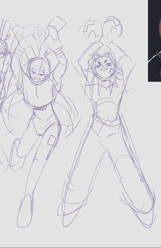 Blair has a circle on her gloves, ritz has an x on her gloves, they are posing accordingly 