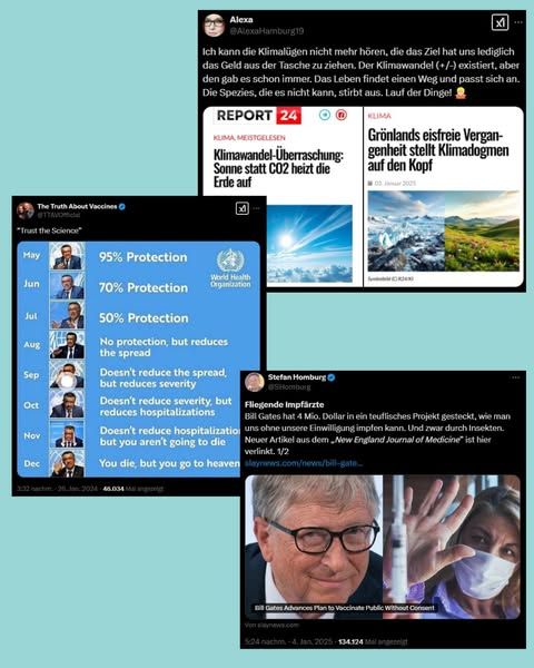 Wissenschaftsleugnung und Fakenews in Social Media. Bebilderung zur Veranstaltung Trust in science, 25. Februar, Berlin