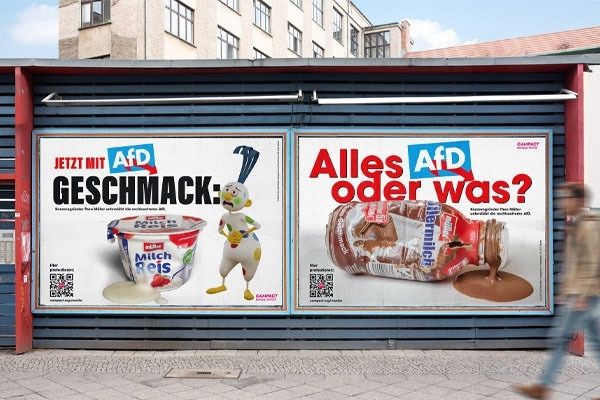 Camargue von Campact "Müller Milchreis jetzt mit AfD Geschmack"
