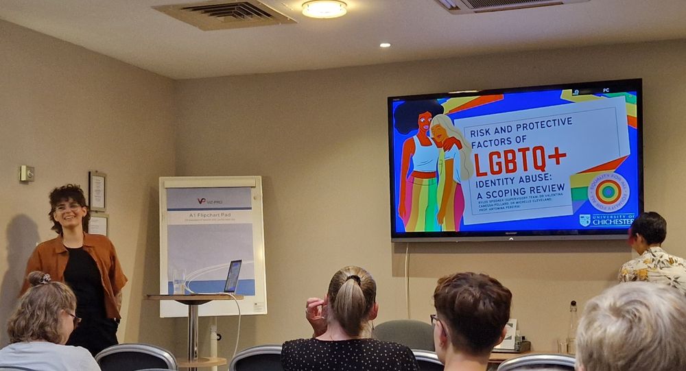 Rylee Spooner presents work on LGBTQ+ identity abuse in romantic relationships. 