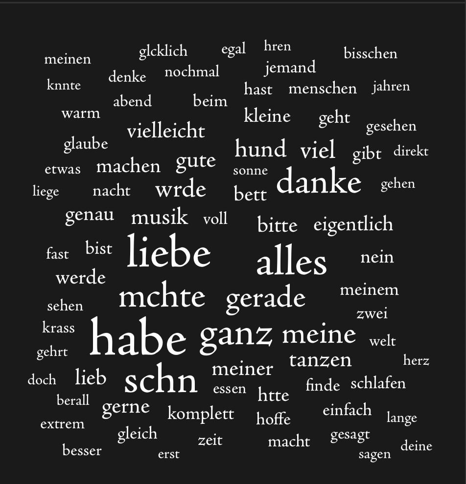 Ganz viele Wörter, wie zum Beispiel Liebe.