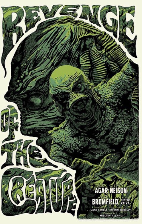 Poster for the revenge of the creature featuring the creature from the black lagoon 