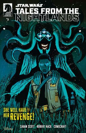 Nightlander, a Star Wars boogeyman, looms over Finn who seems to be under an evil spell 