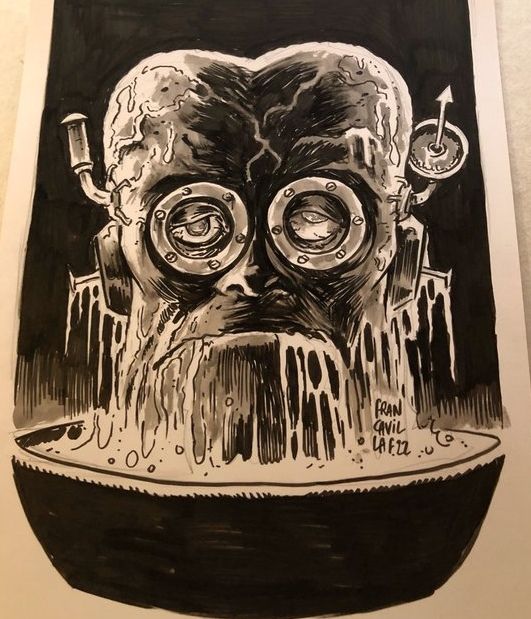 Frankenberry emerges from a bawl of milk, a scary sight! 