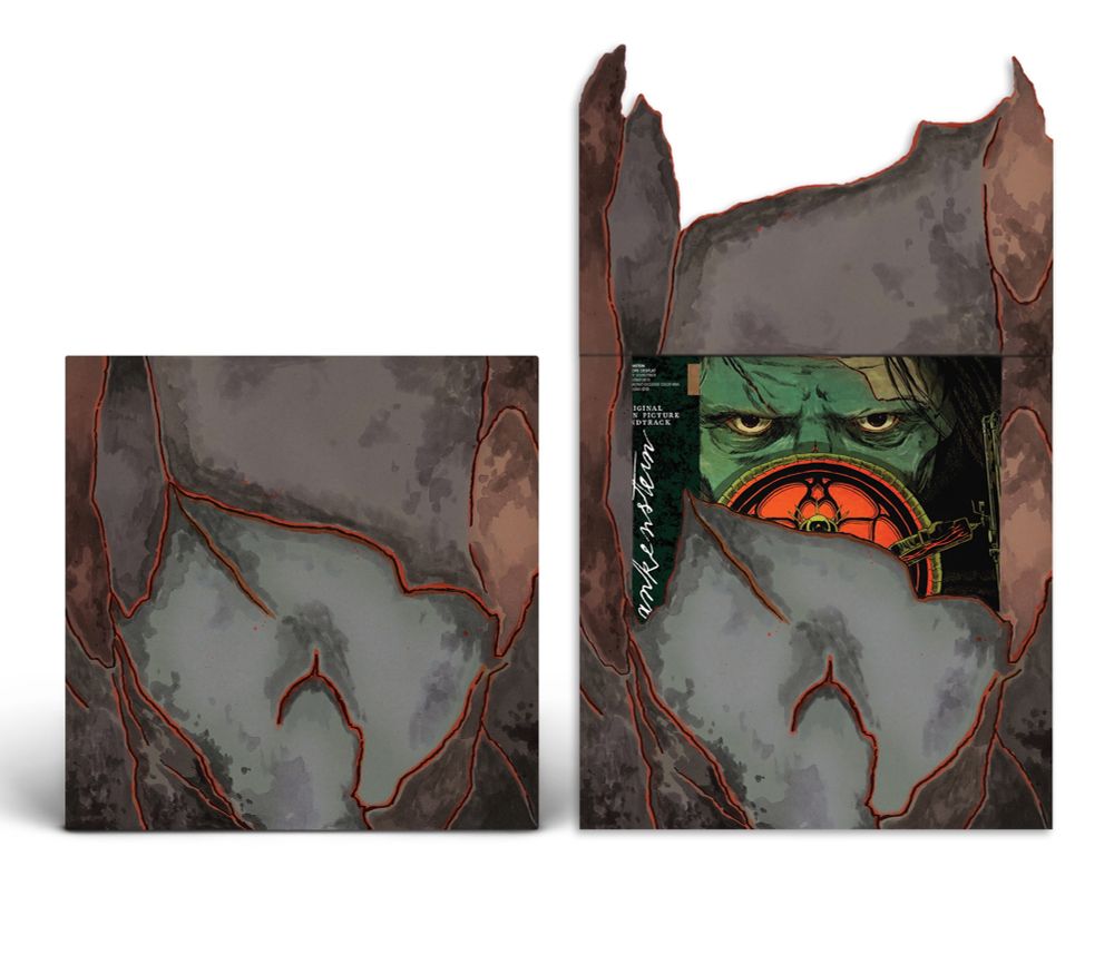 Slipcase for the soundtrack album resembling skin pieces patched together