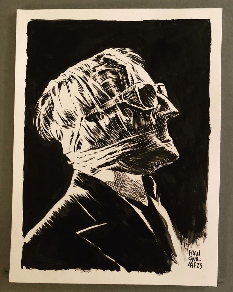 Dr Griffin covered with bandages and wearing goggles in the classic INVISIBLE MAN