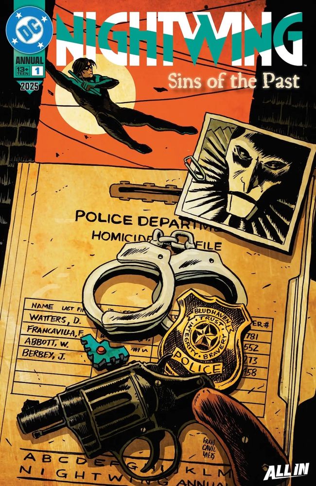 A preview of the Nightwing Annual which starts with a flashback to some court hearing where the prosecutor is super mad at the corruption comic books bring to young readers. Very seduction of the innocents thing. He waves this fake pre code comic starring Grey Ghost and Wonder Boy (a nod to Batman and robin)