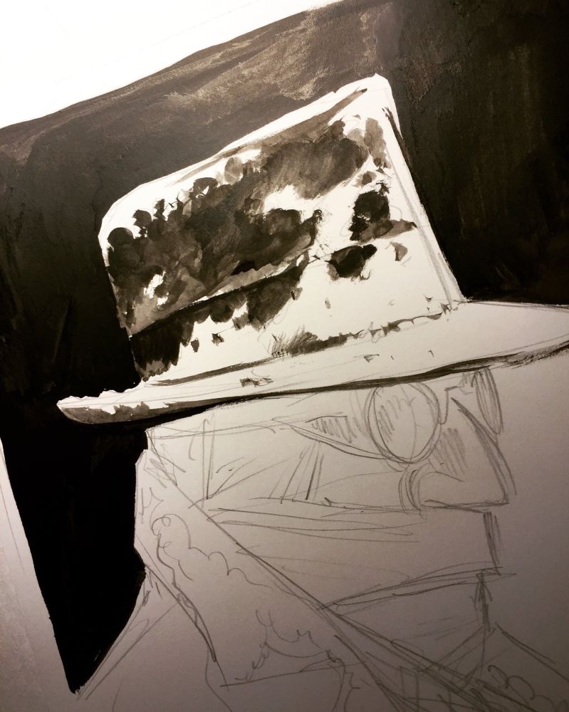 progress shot of the inks