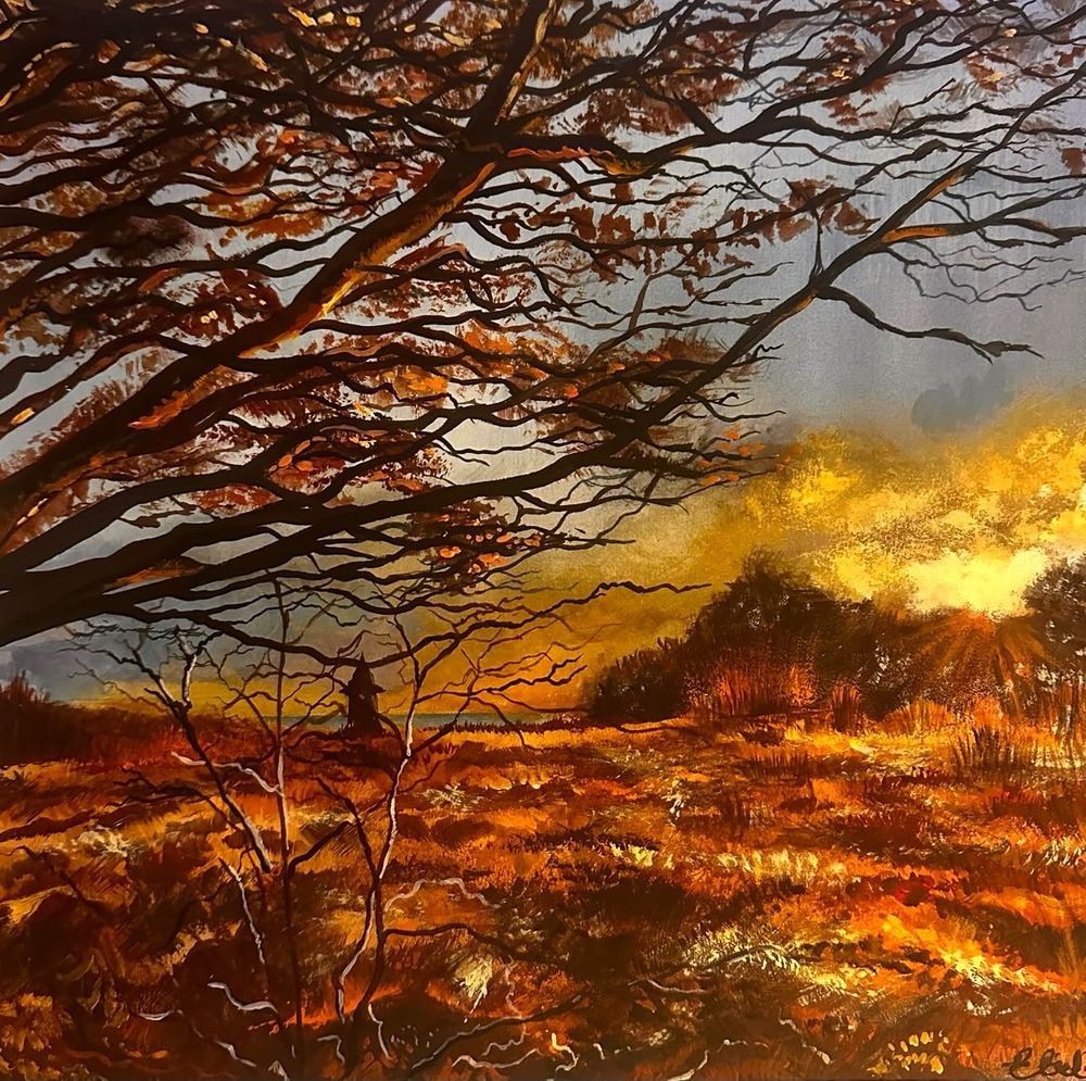 A wonderful light and dark scene usingg shards of light

Yellows and ochres