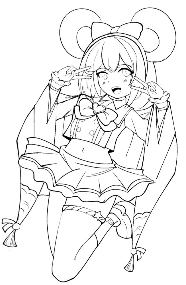 cute rat girl drawing