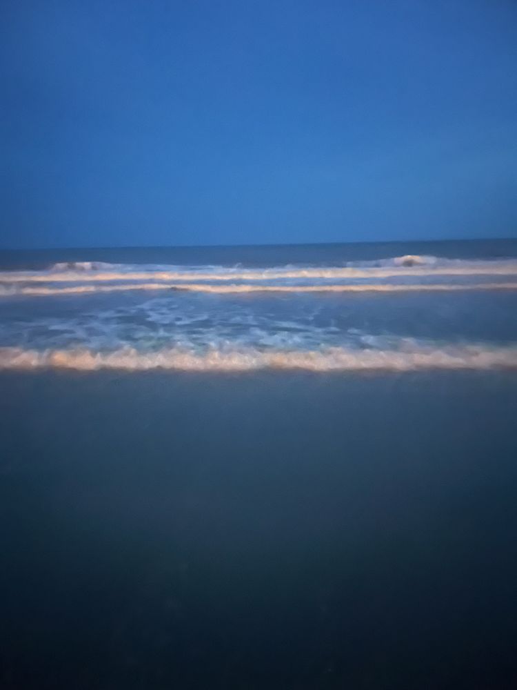 Photo of the ocean with waves coming in towards the beach
