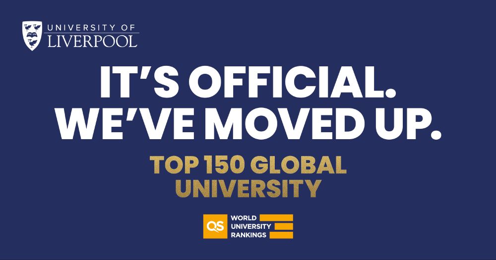 It's official. We've moved up. Top 150 global university. QS World University Rankings