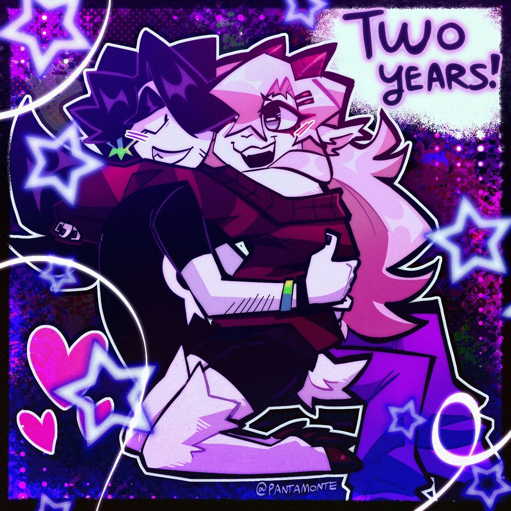 Two year anniversary drawing of my sona and Baahemoth's