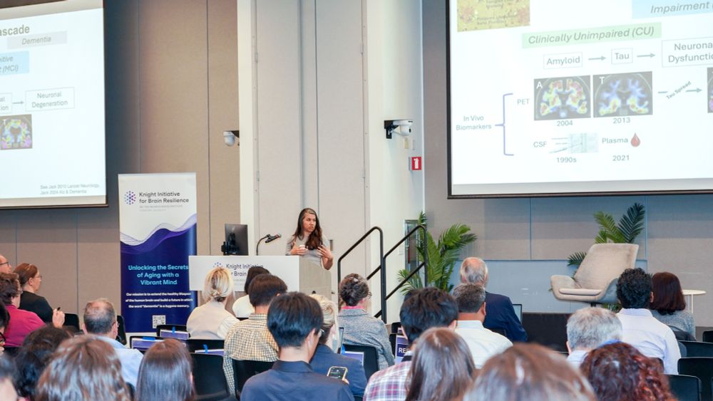 Elizabeth Mormino speaks at the Spring 2025 Brain Resilience Symposium.