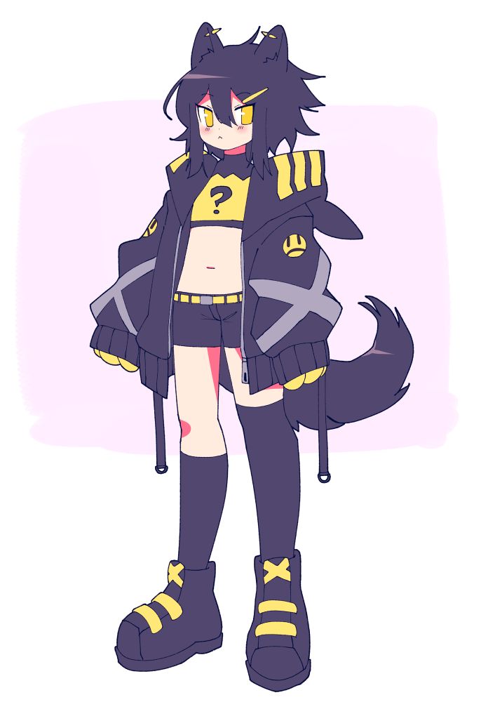 digital art of an oc character design of a doggirl 