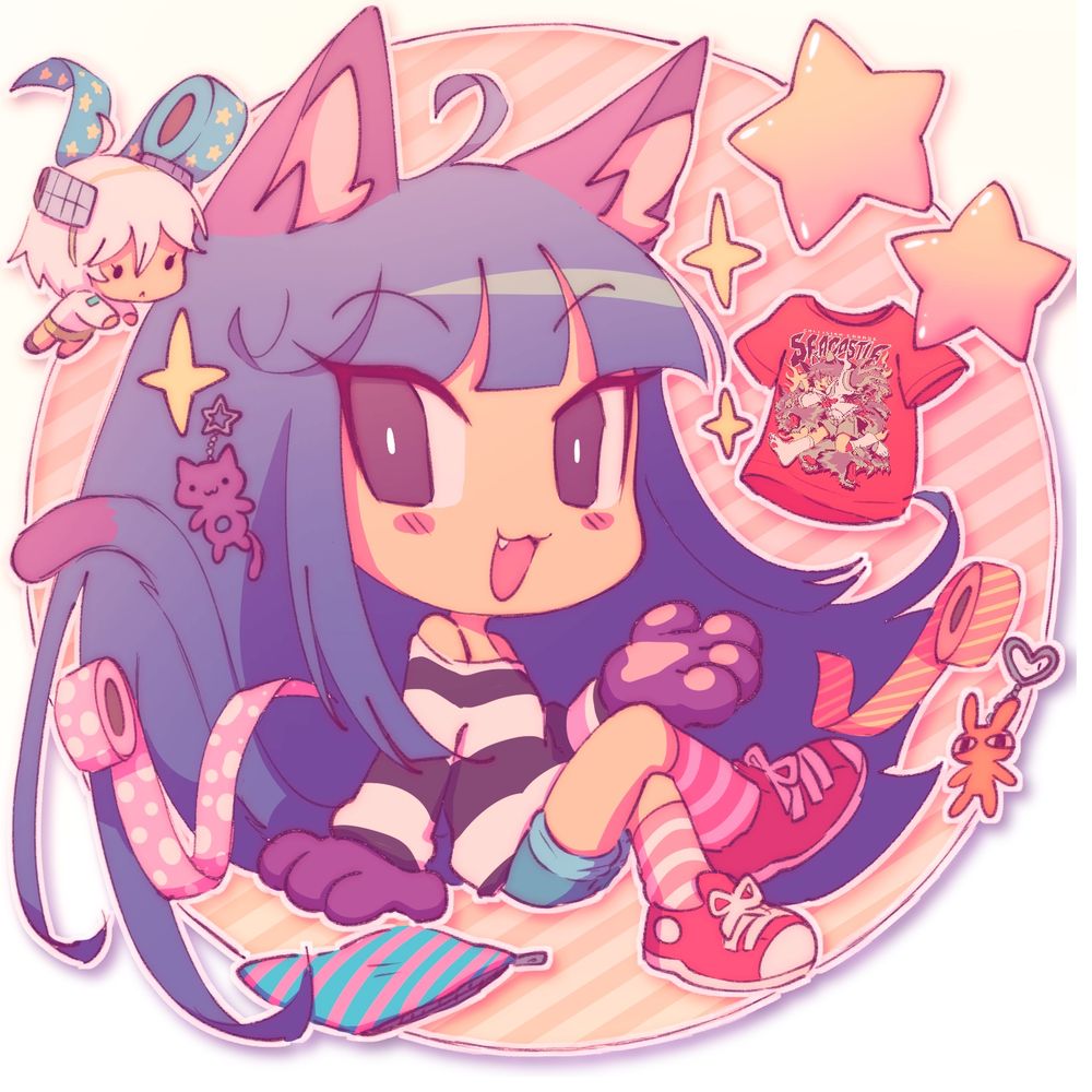 some old digital art of my catgirl oc Wire!