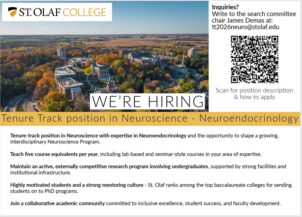 St. Olaf Tenure Track Search for a Neuroendocrinologist